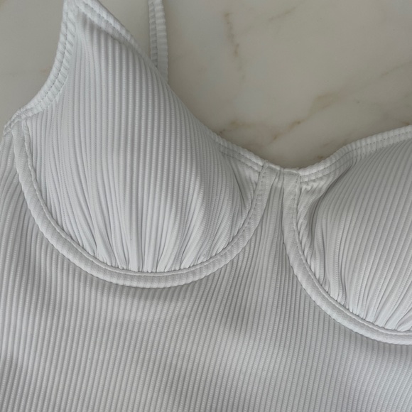 Roxy Love The Muse Rib White One Piece Bikini / NWT - Picture 5 of 8